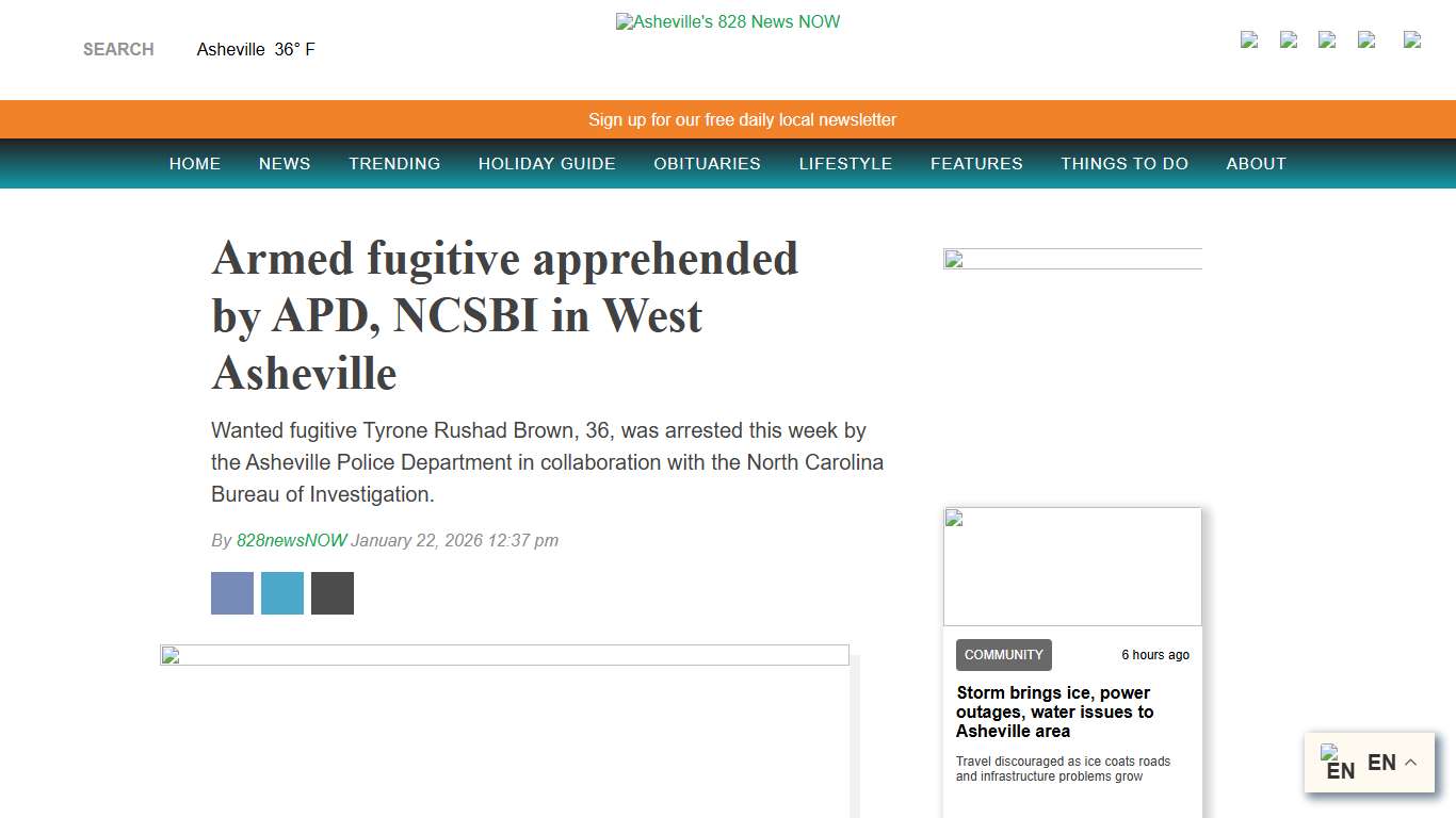 Armed fugitive apprehended by APD, NCSBI in West Asheville - Asheville's 828 News NOW